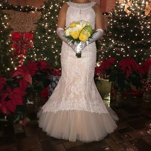 Cream Sherri Hill Wedding Dress
